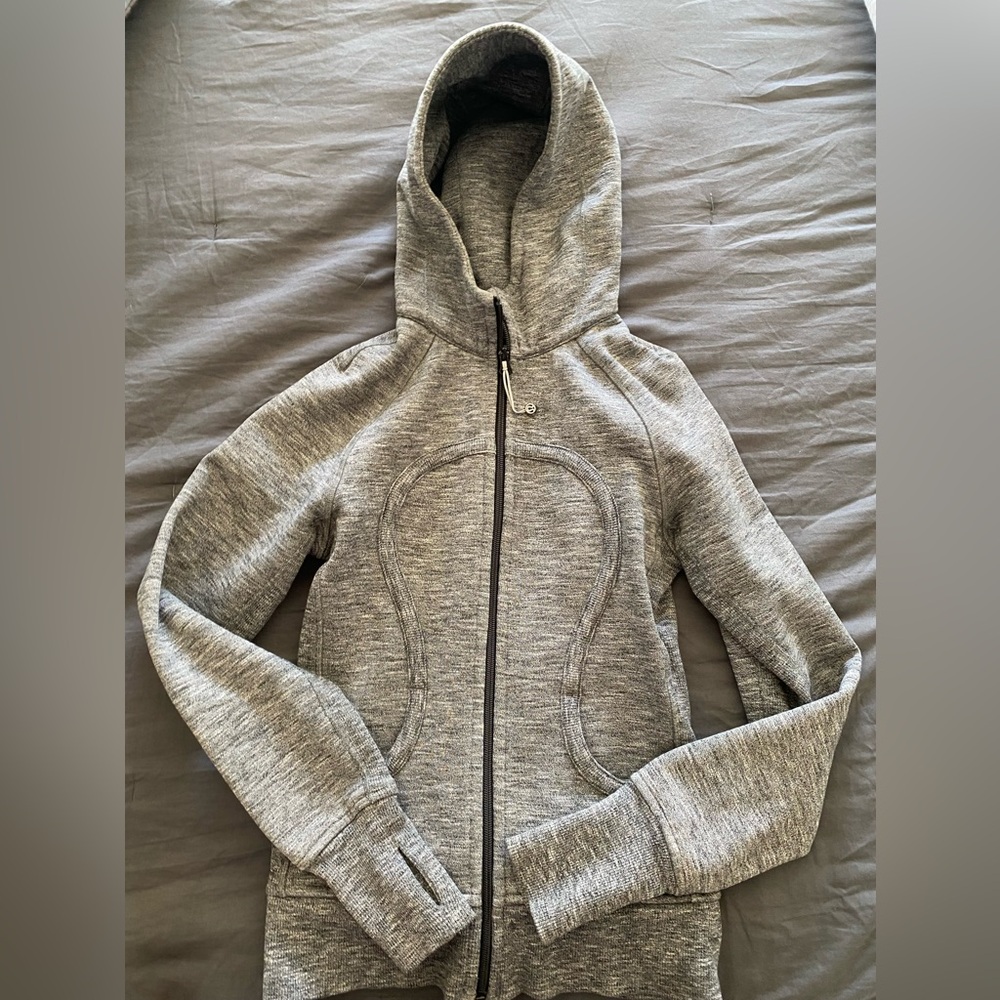 Lululemon Heathered Gray Full Zip Scuba